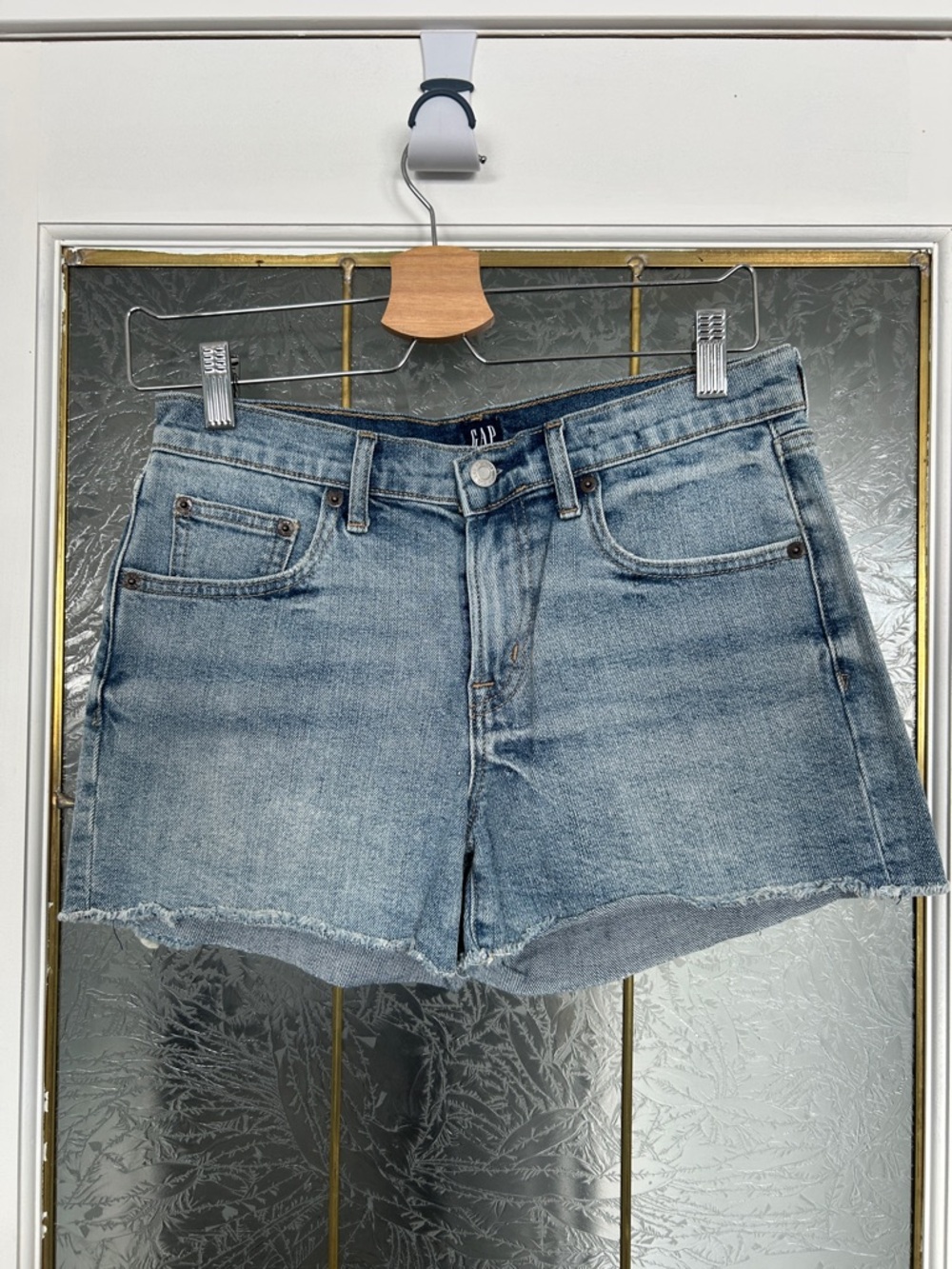 GAP Light Blue Distressed Denim Cutoff Shorts